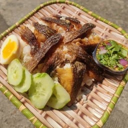 ข้าวหมูทอดกระเทียม&พริกสด