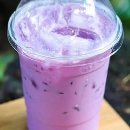 นมสดเผือก แก้วโอ่ง