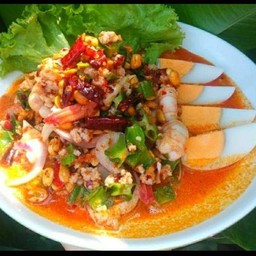 ยำถั่วพูกุ้งสด