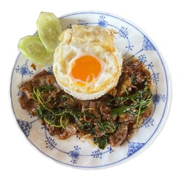 กระเพราหมูชาบู