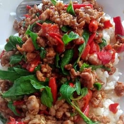 กะเพราหมูสัพจาน