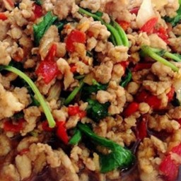 กระเพาหมูสับ (กับข้าว)