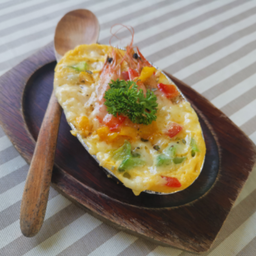 ไข่ตุ๋นชีสกุ้งสด