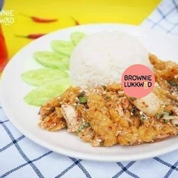 ข้าวยำไก่แซ่บ+เครื่องดื่ม