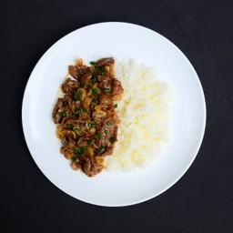 ข้าวทอดกระเทียมเนื้อ (Delivery)