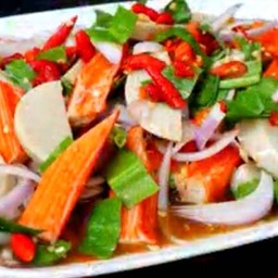 ยำหมูยอ-ปูอัด