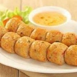 ไก่จ๊อพริกสดห้าดาว(1ไม้=5ชิ้น)ฟรีผักสด