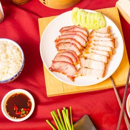หมูกรอบ+หมูแดงสับ