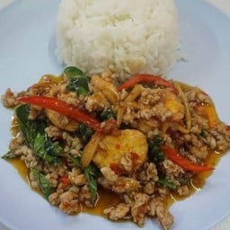 ข้าว+ผัดฉ่าเต้าหู้ไข่หมูสับ