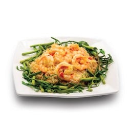 หมี่กระเฉดผัดมันกุ้ง