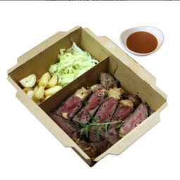 สเต็กพรานอเมริกัน+ซอสบาร์บีคิว