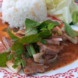 ข้าว+ยำตับหวาน