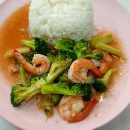 ข้าว+ผัดบล็อคโคลี่