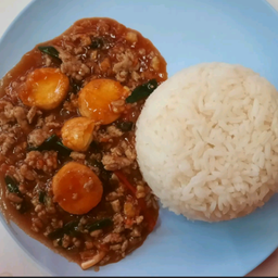 ข้าว+เต้าหู้หมูสับผัดไข่เค็ม