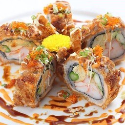 หนังปลาแชลมอนทอดกรอบโรล