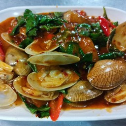 หอยลายผัดน้ำพริกเผา