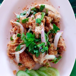 ข้าว+ยำไก่แซบ