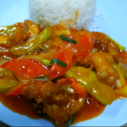 ข้าว+ผัดเปรี้ยวหวาน