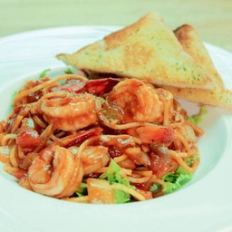 1 สปาเกตตี้ผัดซอสมะเขือเทศ