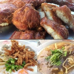 กัญ ข้าวเหนียวหมูทอด ไก่ทอด + โจ๊ก ครึ่งเช้า แยกชลลดา ครึ่งเที่ยง ไทรน้อย