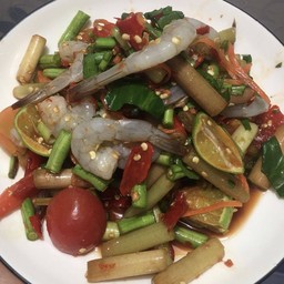 ตำสายบัวกุ้งสด
