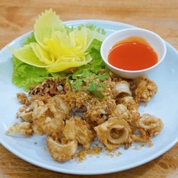 ปลาหมึกทอดกระเทียม