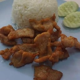 ข้าว+หมูทอดกระเทียม