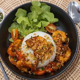 ข้าวกุ้งคั่วพริกเกลือ