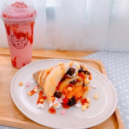 [อร่อยซ่ากับโค้ก] เครปเย็นบราวนี่+มาชเมลโล่+เยลลี่ +  โค้ก ออริจินัล (กระป๋อง)