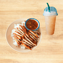 ข้าวสันนอกทอด + น้ำตาลสด