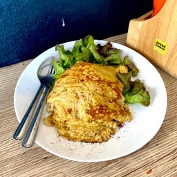 ข้าวไข่เจียวนมสด สูตรคลีน 390 kcal