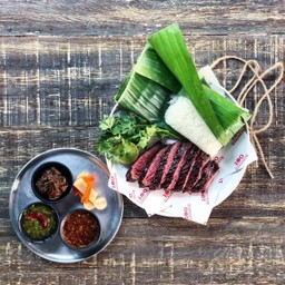 Grilled Bavette with sticky rice