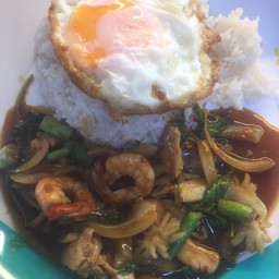 Mixed Basil Fried Rice + Fried Egg (Thai-Buddum)