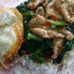 ข้าวราดหมูผัดคน้า+ไข่ดาว