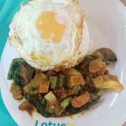 Crispy Pork Curry Rice + Fried Egg (Thai-Buddum Food)