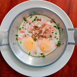 ไข่กระทะ (หมู+แฮม)