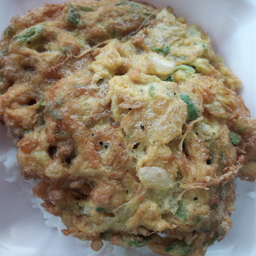 ข้าวไข่เจียวผักรวมมังสวิรัติ