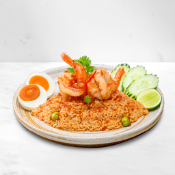 ข้าวผัดน้ำพริกกุ้งสดจัมโบ้