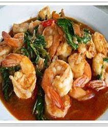 พริกแกง กุ้ง ราดข้าว