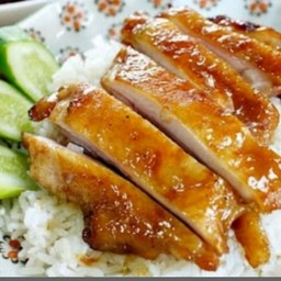 ข้าวไก่ย่าง+จิ้มแจ่ว