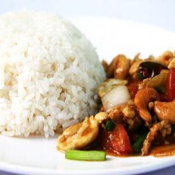 Stir Fried Chicken With Cashew Nuts With Rice