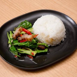 Stir Fried Kale With Rice