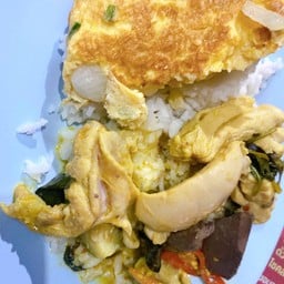 ข้าวราดแกงเขียวหวานไก่,ไข่เจียว