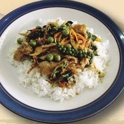 ผัดฉ่าหมูนรกราดข้าว