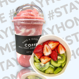 สตรอเบอร์รี่+กีวี่ปั่น (สด)(ขนาดแก้ว 22oz.)
