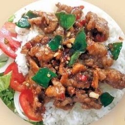 หมูสามภพราดข้าว