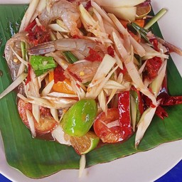 ตำปลาร้าหอยดองกุ้งสด
