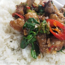 กะเพราหมูกรอบ