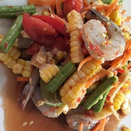 ตำข้าวโพดกุ้งสด