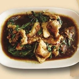 กะเพราหมูหมัก (กับข้าว)